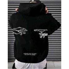 Divin Unısex Sırt Baskılı Oversize Kapüşonlu Sweatshirt– Sıcak, Rahat ve Trend