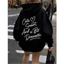 Divin Trend Yazılı Oversize Sweatshırt Sıcak ve Rahat