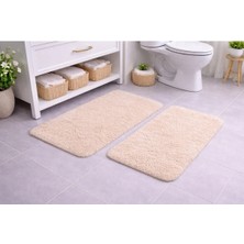 Saymine Kuzu Post Peluş Süet Taban Banyo Paspas Takımı - Yumuşak Ipeksi Dokulu