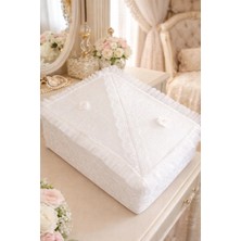 Dilex Hurç Çeyizlik Bohça Gelin Bohçası Damat Bohçası Ekru Mega Boy Saray