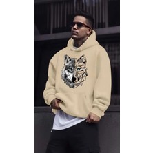 Divin Erkek Street Style Kurt Desenli Kapüşonlu Sweatshirt