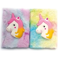 Livenda Kabartmalı Unicorn Tasarımlı Peluş Hatıra Defteri