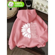 Divin -Kadın Çiçek Baskılı Sweatshırt 3iplik Kaliteli Kumaş Oversize Kesim