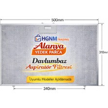 Hgnm E-Trading 00432785 Davlumbaz Metal Yağ Filtresi 500x310 mm | 31x50  Uyumlu 1 Adet Balay, Bosch, Constructa, Junker &amp; Ruh, Lynx, Neff, Pitsos, Profilo, Siemens, Viva