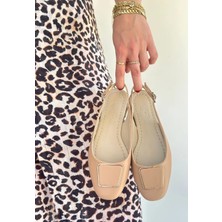 Erbilden Canka Nude Cilt Babet Ayakkabı