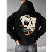 Divin Unısex Sırt Baskılı Oversize Kapüşonlu Sweatshirt– Sıcak, Rahat ve Trend