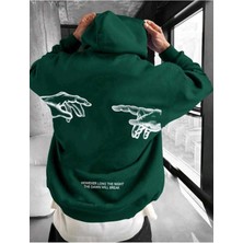 Divin Unısex Sırt Baskılı Oversize Kapüşonlu Sweatshirt– Sıcak, Rahat ve Trend