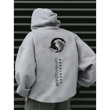 Divin -Erkek Happiness Baskılı Sweatshırt 3iplik Kaliteli Kumaş Oversize Kesim