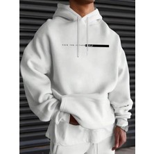 Divin -Erkek Face Baskılı Sweatshırt 3iplik Kaliteli Kumaş Oversize Kesim