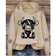 Divin Kadın Baskılı Sweatshırt Kaliteli Kumaş Oversize Kesim