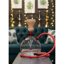 Dr Karam Hookah Mini Cam Kırmızı Nargile Takımı – Taşıma Çantalı, Hortum .maşa ve Lüle Dahil