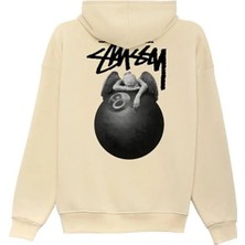 Divin Unisex Siyah Oversize Kapüşonlu Sweatshirt – 8 Ball Baskılı