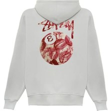 Divin Unisex Siyah Oversize Kapüşonlu Sweatshirt – 8 Ball Baskılı