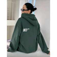 Divin Unısex Sırt Baskılı Oversize Kapüşonlu Sweatshirt– Sıcak, Rahat ve Trend