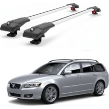Cross Oto Aksesuarları Volvo V50 Wagon 2005-2012 için Ara Atkı Tavan Barı , Araca Özel , Kilitlenebilir Araç Üstü Ekipman Taşıma Barı (2 Adet)