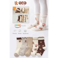 Color Socks 5 Çift Bear Desenli Kız Çocuk Çorap Seti (Extra Soft)