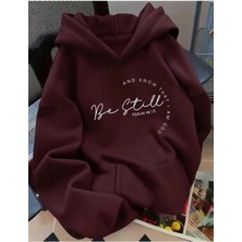 Divin Bordo Kapüşonlu Sweatshirt – Sıcak, Rahat ve Trend Tasarım