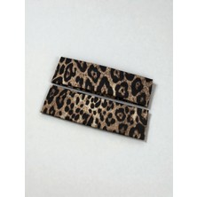 Vera House Leoparlı Pamuklu Penye Kaymaz Saç Bandı - Leopar Saç Bandanası 2li