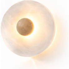 Noya Lighting Aplik - Ledli Aplik Modelleri - Bohem Aplik Taş Mermer LED Aplik - Duvar Apliği - Çap 25CM