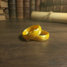 Riva Self Dekoratif Tek Yüzük Replika - 3D Yazıcı Üretimi Altın Sarısı Fantastik Aksesuar