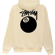 Divin Unisex Siyah Oversize Kapüşonlu Sweatshirt – 8 Ball Baskılı
