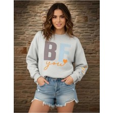 Divin Kadın Günlük Motivasyon Oversize Sweatshirt