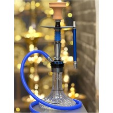Dr Karam Hookah Mavi Alüminyum Nargile – 45 cm | Tam Set