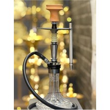 Dr Karam Hookah Gri Alüminyum Nargile – 45 cm | Tam Set