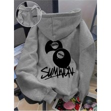 Divin Unısıx Kapşonlu Baskılı Sweat Kaliteli 3 Iplik Kumaş Modern Oversize Kesim