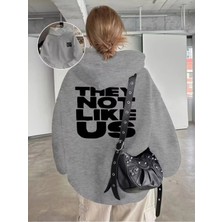 Divin Unısıx Kapşonlu Baskılı Sweat Kaliteli 3 Iplik Kumaş Modern Oversize Kesim