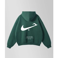 Divin Unısıx Kapşonlu Baskılı Sweat Kaliteli Kumaş Modern Oversize Kesim