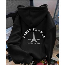 Divin Paris France Baskılı Kapüşonlu Sweatshirt
