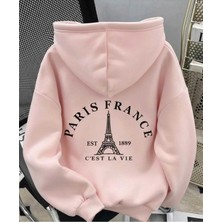 Divin Paris France Baskılı Kapüşonlu Sweatshirt