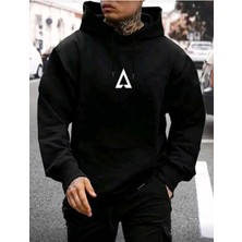 Divin Minimal Logolu Lacivert Erkek Kapüşonlu Sweatshirt