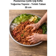 Balis Pijama Büyük Boy Paslanmaz Çelik Çiğ Köfte Yoğurma Tepsisi 35 cm