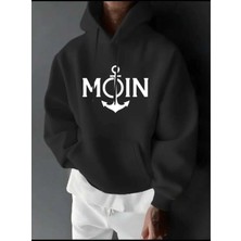 Divin Erkek Kapşonlu Baskılı Sweat Kaliteli 3 Iplik Kumaş Modern Oversize Kesim