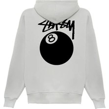 Divin Unisex Siyah Oversize Kapüşonlu Sweatshirt – 8 Ball Baskılı