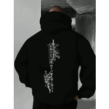Divin -Erkek Anemı Baskılı Sweatshırt 3iplik Kaliteli Kumaş Oversize Kesim