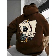 Divin Unısex Sırt Baskılı Oversize Kapüşonlu Sweatshirt– Sıcak, Rahat ve Trend