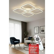 Ece Aydınlatma Finesse Beyaz Kasa Kumandalı 3 Renkli Salon,oturma Odası,yatak Odası Için LED Avize