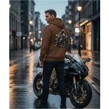 Divin Kapüşonlu Motorcycle Spirit Oversiz Sweatshirt