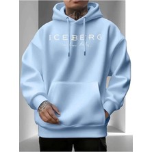 Divin Erkek Kapşonlu Baskılı Sweat Kaliteli 3 Iplik Kumaş Modern Oversize Kesim