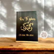 Merz Design Decor Altın Varak Detaylı Türkçe/ Arapça Kûn Fe Yekûn Yazılı Kanvas Islami Tablo