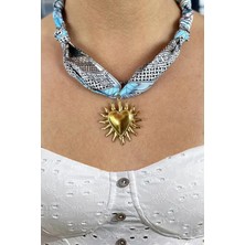 Caş Dekorasyon Karışık Renk Kalp Şekil Tasarım Çelik Kolye