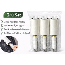 Fixida Tüy Toplama Rulosu 3’lü Set – Yapışkanlı Tüy & Toz Temizleyici | Kıyafet, Koltuk ve Ev Için