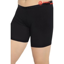 Lüx Drm 3003 Büyük Beden Kadın Bambu Nefes Alabilen Terletmez Kumaş Ağlı Diz Üstü Kısa Tayt Elbise Altı Giyilebilir