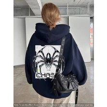 Divin Unısıx Kapşonlu Baskılı Sweat Kaliteli 3 Iplik Kumaş Modern Oversize Kesim