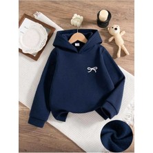 Divin Şık ve Rahat Fiyonk Baskılı Kapüşonlu Sweatshirt