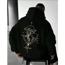 Divin Unısex Sırt Baskılı Oversize Kapüşonlu Sweatshirt– Sıcak, Rahat ve Trend