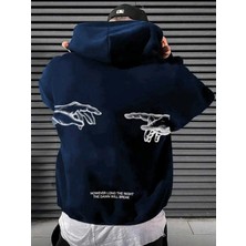 Divin Unısex Sırt Baskılı Oversize Kapüşonlu Sweatshirt– Sıcak, Rahat ve Trend